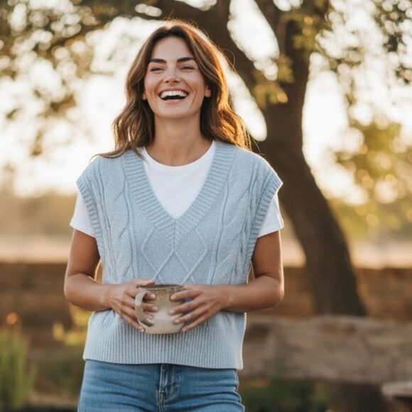 Sincerly Jules Sweaters - Sincerly Jules Powder Blue Sweater Vest